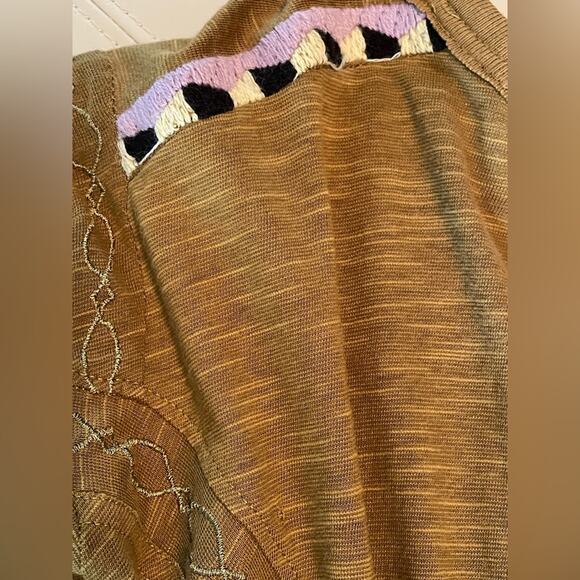 Free People Hand Me Down Moss Embroidered Collar Top M/L - Picture 8 of 13